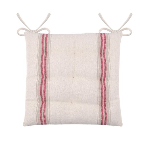 Galette De Chaise - - Effet Tapissier D'antan - 40x40 Cm - Rouge