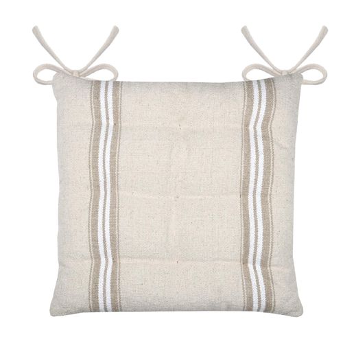 Galette De Chaise - - Effet Tapissier D'antan - 40x40 Cm - Blanc