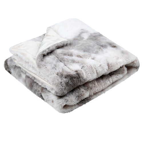 Plaid En Fausse Fourrure Ultra Douce - 180x220 Cm - Naturel