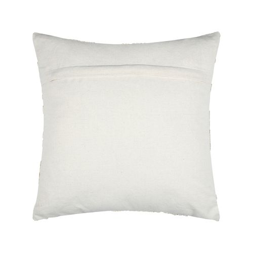 Coussin Carré - Effet Matière Brodé De Feuilles - 40x40 Cm - Naturel
