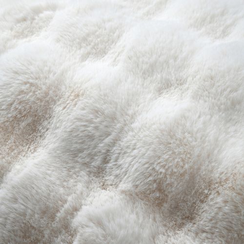 Coussin Déhoussable Imitation Fourrure - 45x45 Cm - Ecru