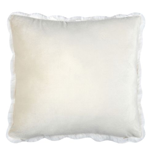 Coussin Déhoussable Imitation Fourrure - 45x45 Cm - Ecru