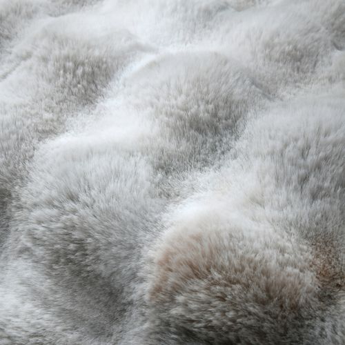 Coussin Déhoussable Imitation Fourrure - 45x45 Cm - Gris Clair