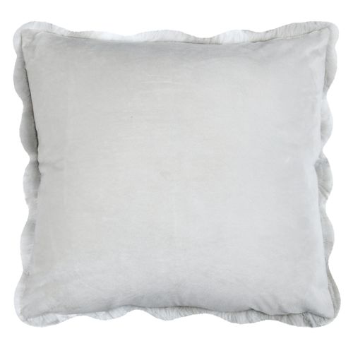 Coussin Déhoussable Imitation Fourrure - 45x45 Cm - Gris Clair