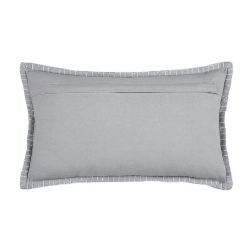 Coussin Rectangulaire Ski En Velours - 30x50 Cm - Gris