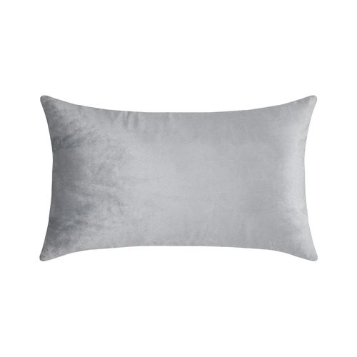 Coussin Rectangulaire à Carreaux - Effet Laine - 30x50 Cm - Gris