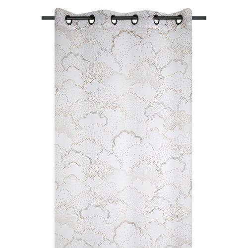 Voilage à Oeillets Motif Nuage Pour Chambre D’enfant - 140x260 Cm - Marron Clair