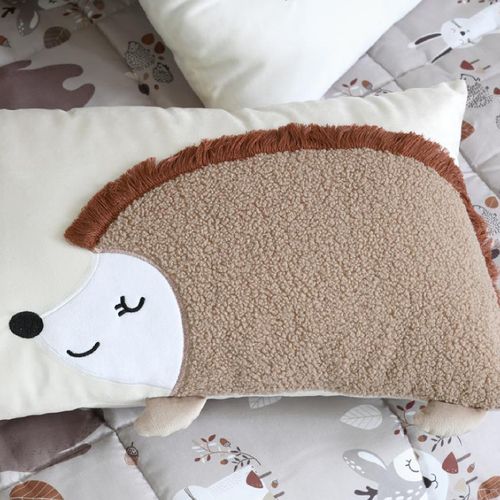 Coussin Rectangulaire Enfant Hérisson - 30x50 Cm - Naturel