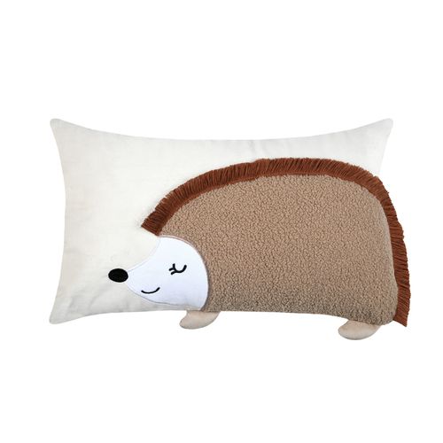 Coussin Rectangulaire Enfant Hérisson - 30x50 Cm - Naturel