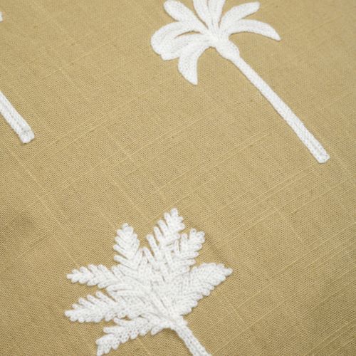 Coussin Avec Motifs Palmier - 40x40 Cm - Jaune Moutarde