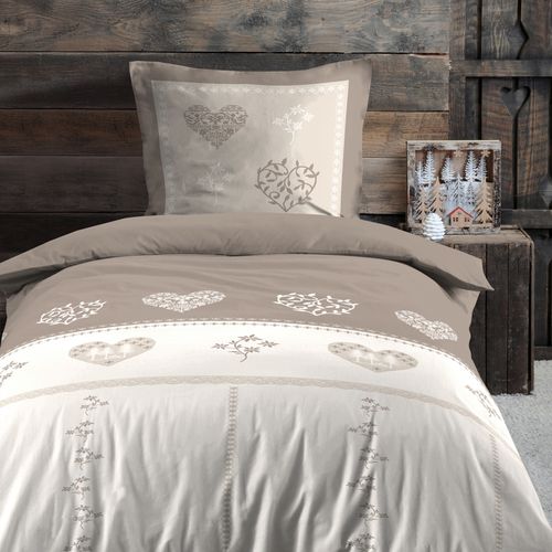 Parure De Lit Style Montagne Chaleureuse - 140x200 Cm - Naturel