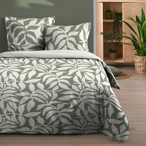 Parure De Lit Feuillage Graphique Contemporain - 240x220 Cm - Vert