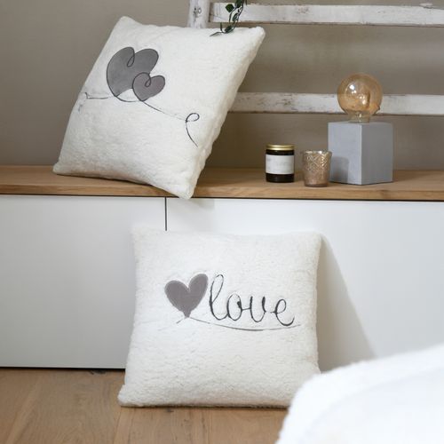 Coussin Décoratif Love - 45x45 Cm - Gris
