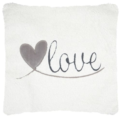 Coussin Décoratif Love - 45x45 Cm - Gris