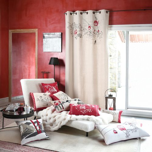 Rideau à Oeillets Style Montagnard - 140x260 Cm - Ecru