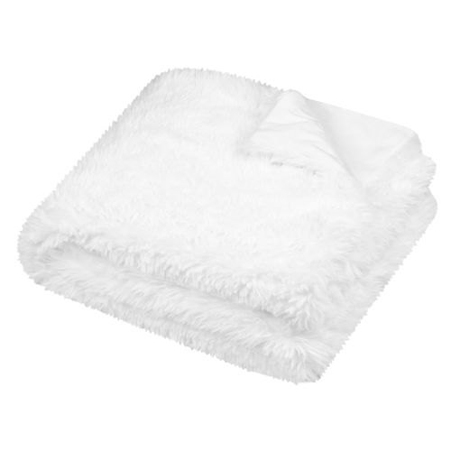 Plaid - Effet Fourrure Ultra Doux - 130x160 Cm - Blanc