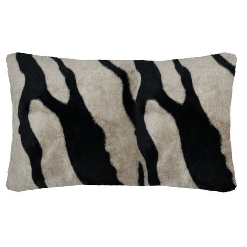 Coussin Imprimé Zèbre - 50x80 Cm - Taupe