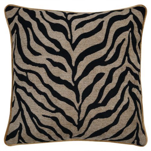 Coussin Imprimé Zèbre - 45x45 Cm - Noir