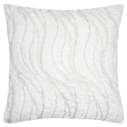 Coussin Imitation Fourrure Vagues - 45x45 Cm - Ecru