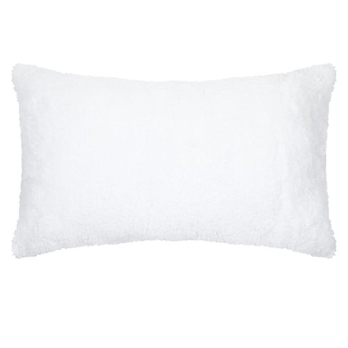 Coussin En Polaire Avec Message Brodé "cosy" - 30x50 Cm - Ecru