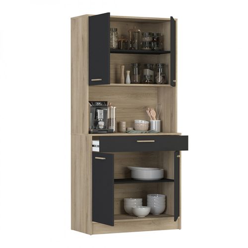 Buffet De Cuisine Contemporain Chêne/noir Roxana