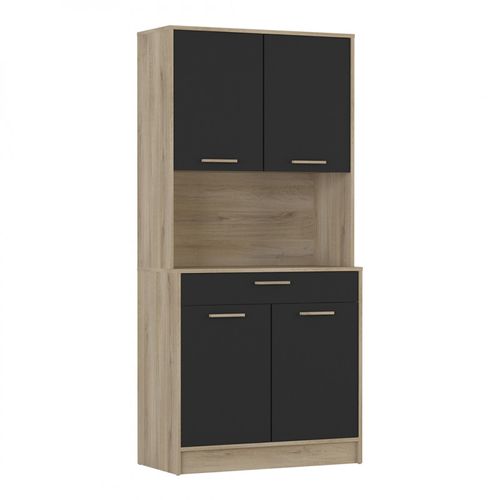 Buffet De Cuisine Contemporain Chêne/noir Roxana