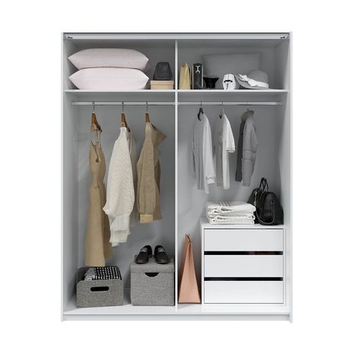 Commode Avec 3 Tiroirs Coloris Blanc - Hauteur 56 X Largeur 60 X Profondeur 44 Cm