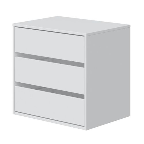 Commode Avec 3 Tiroirs Coloris Blanc - Hauteur 56 X Largeur 60 X Profondeur 44 Cm