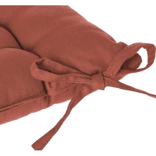 Lot De 6 Galettes De Chaise En Coton Coloris Terracotta - L.38 X L.38 Cm