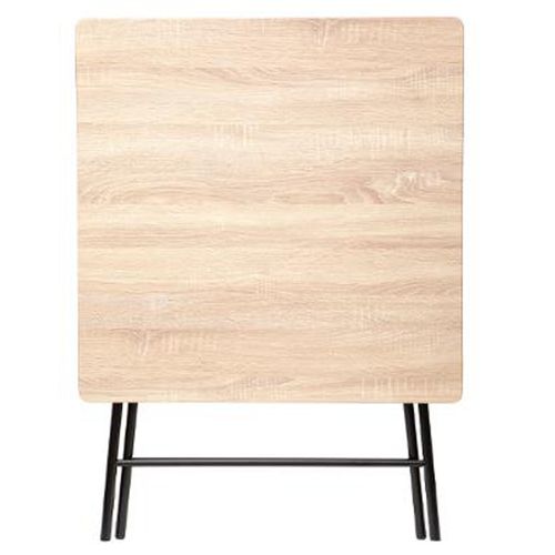 Table D'appoint Pliante En Métal Coloris Beige - L.80 X L.80 X H.75 Cm