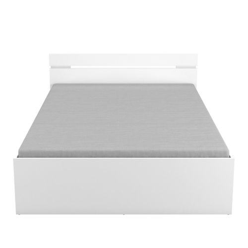 Lit 2 Places Avec Rangements En Bois Coloris Blanc Mat - 144,5 X 74,2 X 204,3 Cm
