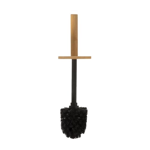 Brosse Wc Coloris Naturel En Bambou - L. 10 X P. 10 X H. 37 Cm