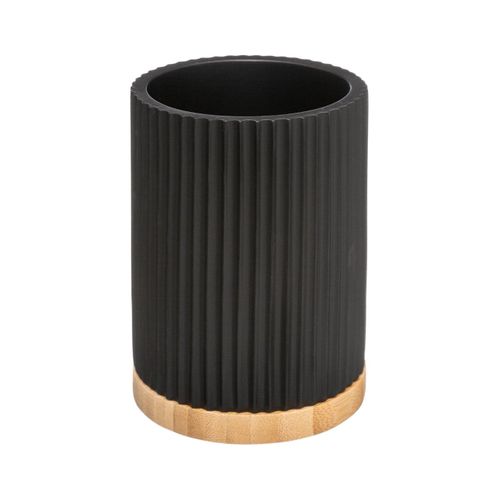 Brosse Wc Coloris Noir En Polyrésine - D. 8,8 X H. 40 Cm