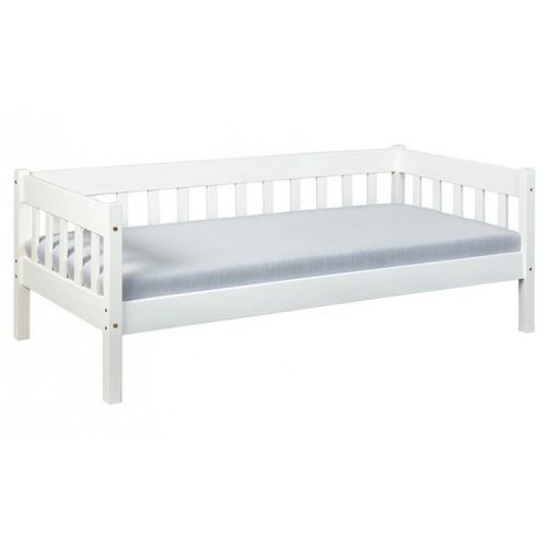 Lit Banquette En Pin Massif Coloris Blanc - L.100 X H.70 X P.209 Cm