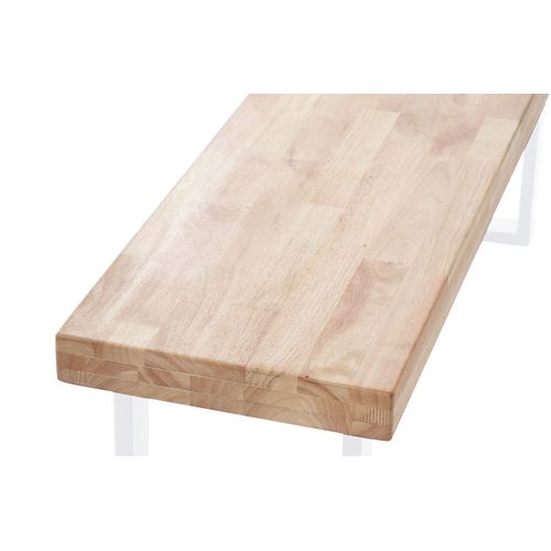 Banc D'assise Coloris Chêne Nordique / Pieds Blanc - Largeur 120 X Profondeur 34 Cm X Hauteur 47 Cm