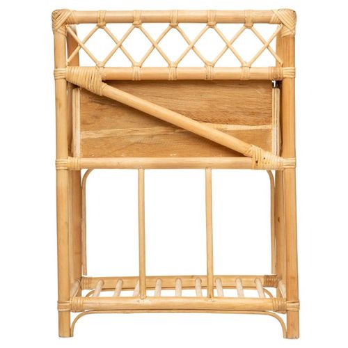 Table De Chevet / Table De Nuit En Rotin - L. 45 X P. 30 X H. 60 Cm