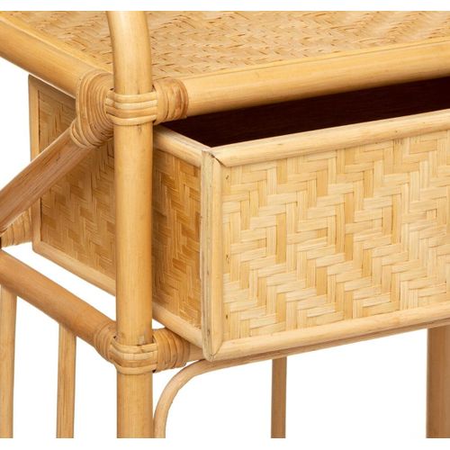 Table De Chevet / Table De Nuit En Rotin - L. 45 X P. 30 X H. 60 Cm
