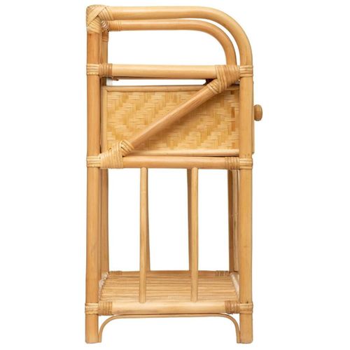 Table De Chevet / Table De Nuit En Rotin - L. 45 X P. 30 X H. 60 Cm