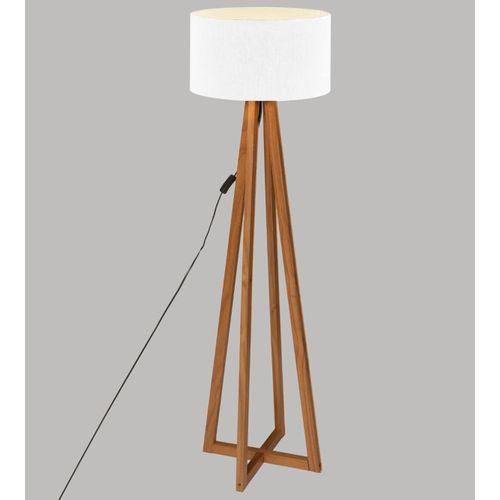 Lampadaire En Bois Coloris Blanc - D. 39,5 X H. 141 Cm