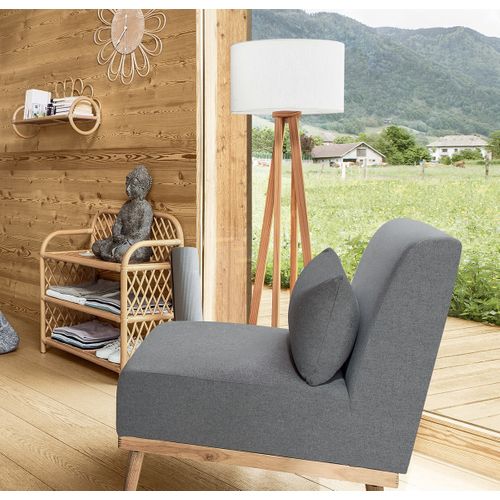 Lampadaire En Bois Coloris Blanc - D. 39,5 X H. 141 Cm