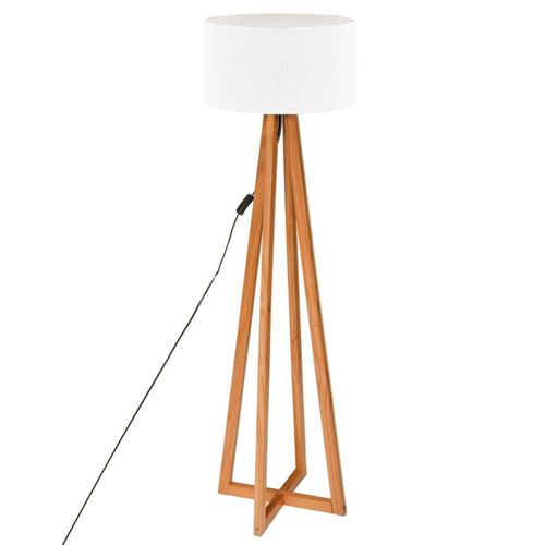 Lampadaire En Bois Coloris Blanc - D. 39,5 X H. 141 Cm