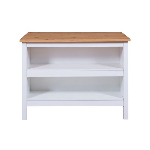 Meuble De Cuisine En Bois Coloris Blanc / Artisan Chêne - L. 124 X P. 75 X H. 91 Cm