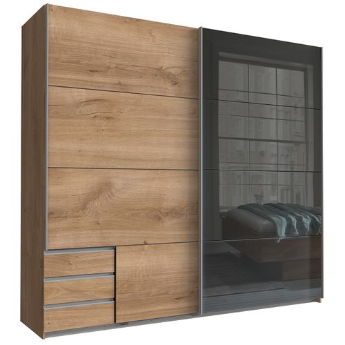 Chambre à Coucher Complète Adulte (lit Queen Size + 2 Chevets + 2 Tiroirs + Armoire)