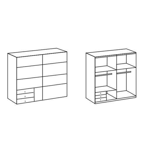 Chambre à Coucher Complète Adulte (lit Queen Size + 2 Chevets + 2 Tiroirs + Armoire)