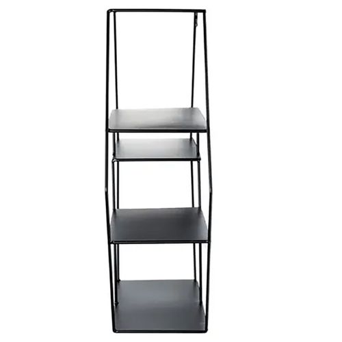 Etagère Murale En Métal Laqué Noir - Longueur 61 X Hauteur 54 X Profondeur 16 Cm