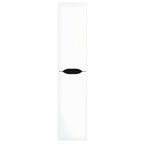 Colonne Meuble Salle De Bain En Mélamine Laqué Blanc Brillant - L. 30 X P. 27 X H. 140 Cm
