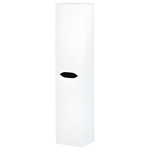 Colonne Meuble Salle De Bain En Mélamine Laqué Blanc Brillant - L. 30 X P. 27 X H. 140 Cm