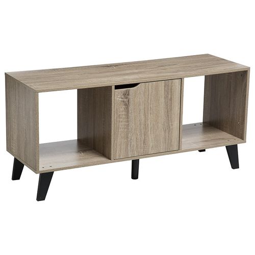 Meuble TV En Bois Coloris Naturel - Longueur 100 X Profondeur 32 X Hauteur 47 Cm