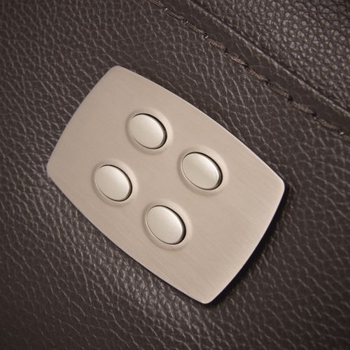 Canapé De 3 Places (2 Relax Électriques) En Cuir/pvc Couleur Marron - L. 194 X P. 97 X H. 99 Cm