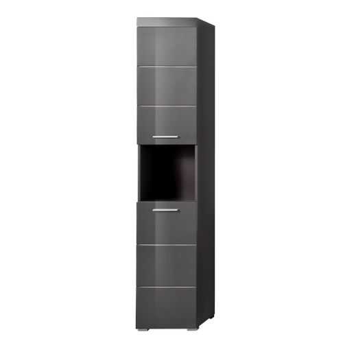 Colonne De Salle De Bain Avec 2 Portes Coloris Anthracite Mat, Gris Anthracite